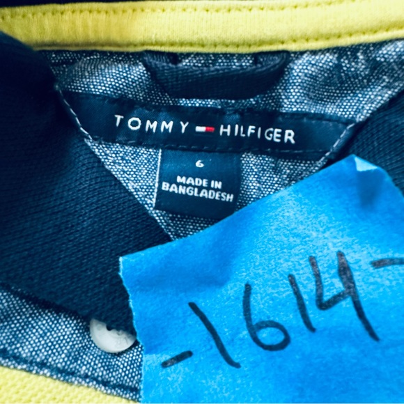 Tommy Hilfiger Boys 6 Polo Shirt Color Block Yellow, Green, Red, Blue - Picture 4 of 6